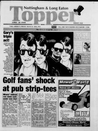 cover page of Nottingham & Long Eaton Topper published on April 28, 1999