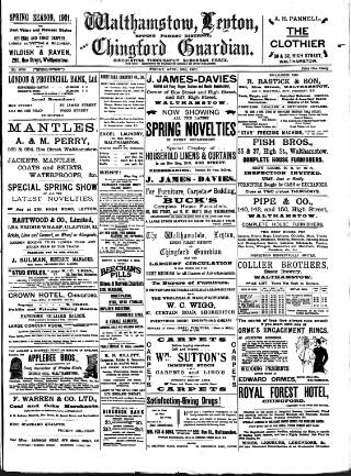 cover page of Walthamstow and Leyton Guardian published on April 26, 1901