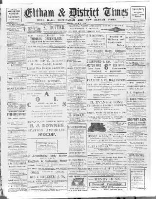 cover page of Eltham & District Times published on June 2, 1916