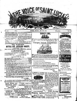 cover page of Voice of St. Lucia published on June 2, 1898