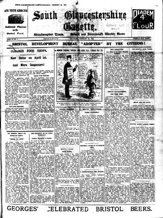 cover page of South Gloucestershire Gazette published on February 28, 1925