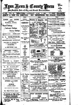 cover page of Lynn News & County Press published on June 2, 1923