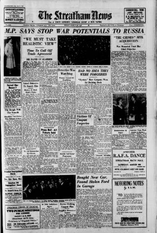 cover page of Streatham News published on March 5, 1948
