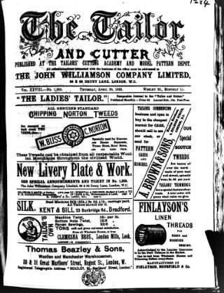 cover page of Tailor & Cutter published on April 20, 1893