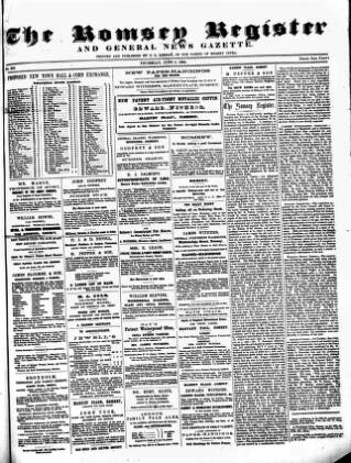 cover page of Romsey Register and General News Gazette published on June 2, 1864