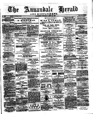 cover page of Annandale Herald and Moffat News published on April 26, 1888