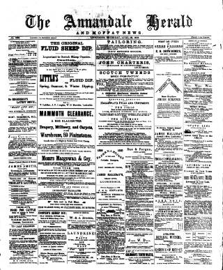 cover page of Annandale Herald and Moffat News published on April 25, 1889