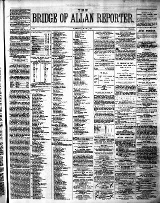 cover page of Bridge of Allan Reporter published on June 2, 1883