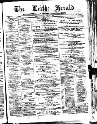 cover page of Leith Herald published on April 24, 1886