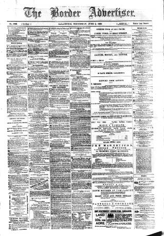 cover page of Border Advertiser published on June 2, 1880