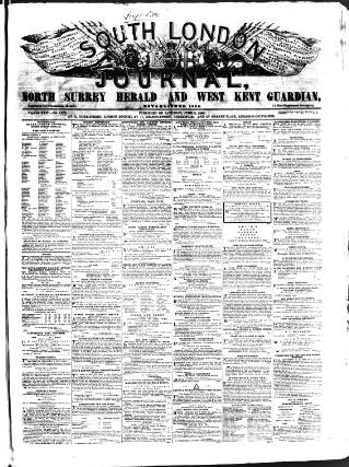 cover page of South London Journal published on June 2, 1860