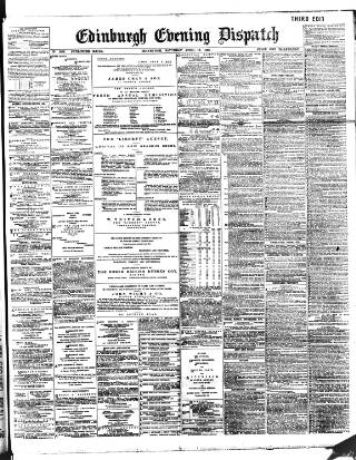 cover page of Edinburgh Evening Dispatch published on April 18, 1891