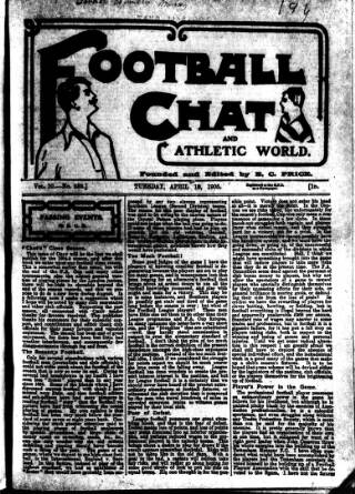 cover page of Athletic Chat published on April 18, 1905