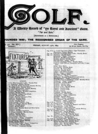 cover page of Golf published on August 13, 1897