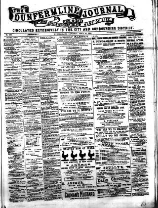 cover page of Dunfermline Journal published on April 25, 1885