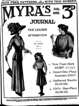 cover page of Myra's Journal of Dress and Fashion published on July 1, 1910