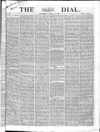 cover page of Dial published on April 16, 1864