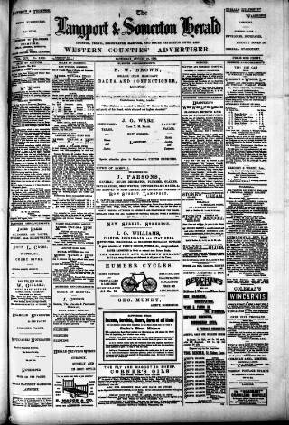 cover page of Langport & Somerton Herald published on August 18, 1900