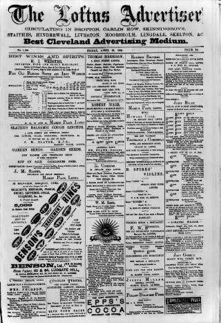 cover page of Loftus Advertiser published on April 28, 1899