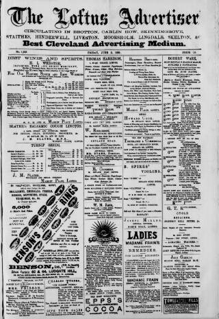 cover page of Loftus Advertiser published on June 2, 1899