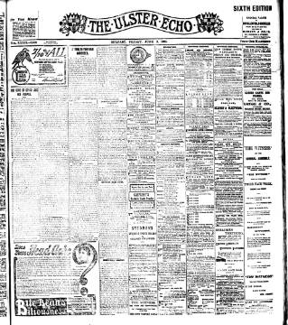 cover page of Ulster Echo published on June 2, 1905