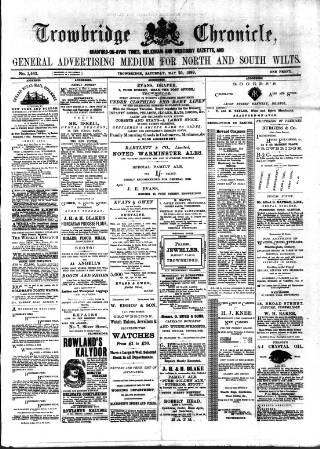 cover page of Trowbridge Chronicle published on May 25, 1889