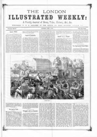 cover page of London Illustrated Weekly published on June 6, 1874