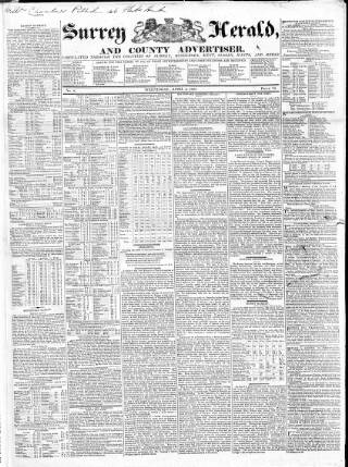 cover page of Surrey Herald and County Advertiser published on April 4, 1827
