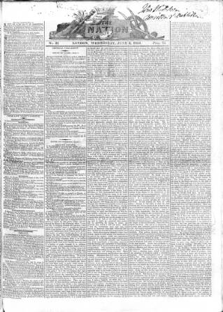cover page of Nation published on June 2, 1824