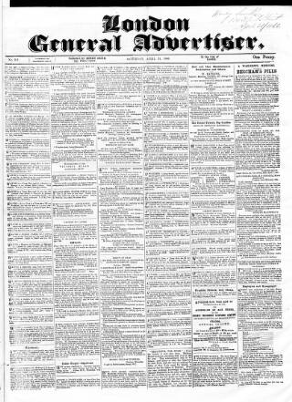 cover page of Morning Mail (London) published on April 21, 1866