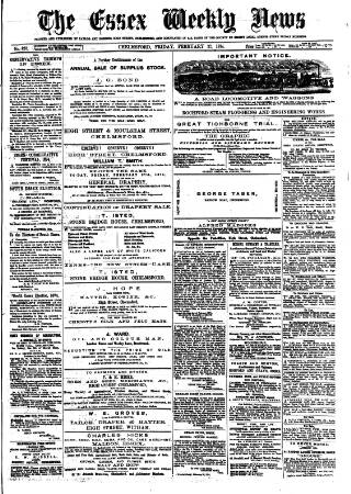 cover page of Essex Weekly News published on February 27, 1874