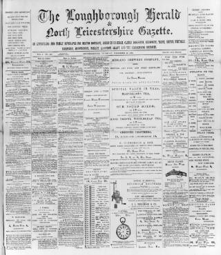 cover page of Loughborough Herald & North Leicestershire Gazette published on November 29, 1888