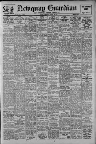 cover page of Newquay Express and Cornwall County Chronicle published on April 24, 1952