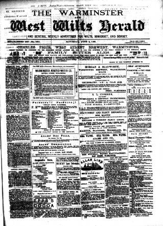 cover page of Warminster Herald published on June 2, 1888