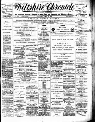 cover page of Trowbridge Chronicle published on April 25, 1896