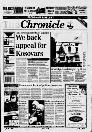 cover page of Chester Chronicle (Frodsham & Helsby edition) published on May 21, 1999