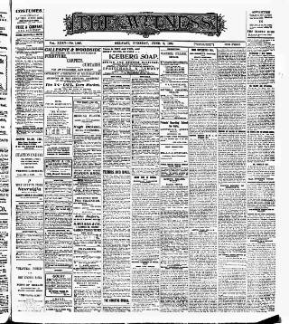 cover page of Witness (Belfast) published on June 2, 1908