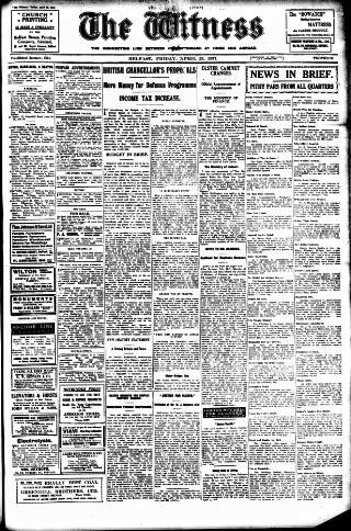 cover page of Witness (Belfast) published on April 23, 1937