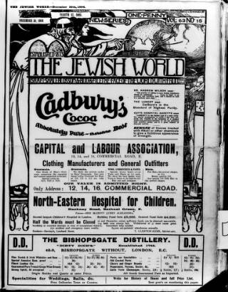 cover page of Jewish World published on December 30, 1904