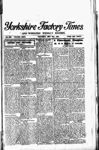 cover page of Yorkshire Factory Times published on May 25, 1916