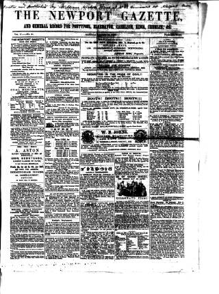 cover page of Newport Gazette published on April 16, 1859