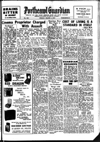 cover page of Porthcawl Guardian published on March 4, 1955