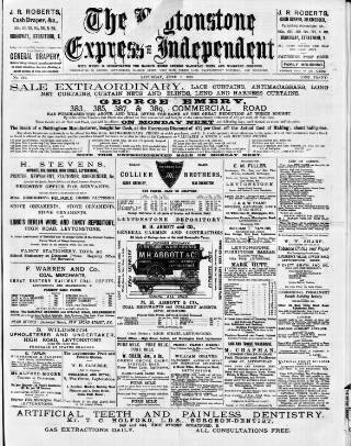 cover page of Leytonstone Express and Independent published on June 2, 1883