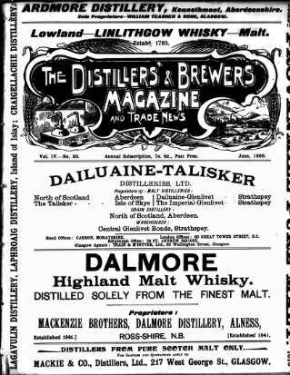 cover page of Distillers', Brewers', and Spirit Merchants' Magazine published on June 1, 1900
