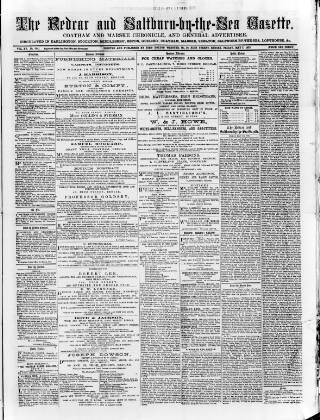 cover page of Redcar and Saltburn-by-the-Sea Gazette published on May 7, 1875