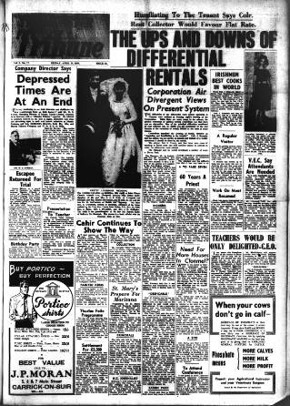 cover page of Munster Tribune published on April 24, 1959
