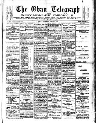 cover page of Oban Telegraph and West Highland Chronicle published on April 24, 1891