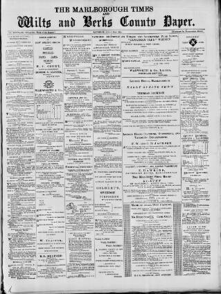 cover page of Marlborough Times published on April 28, 1894