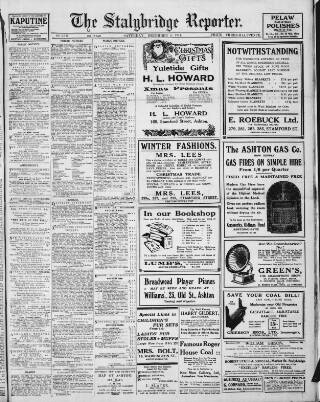 cover page of Stalybridge Reporter published on December 5, 1914
