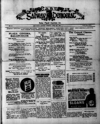 cover page of East Galway Democrat published on April 25, 1942